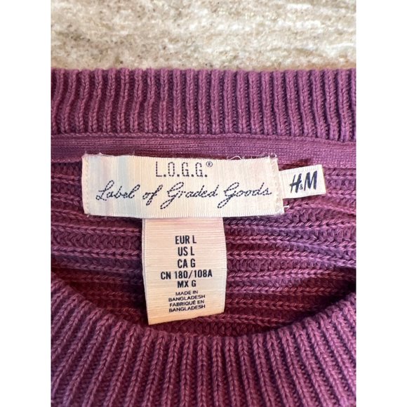 H&M L.O.G.G Crew neck crop top long sleeve sweater - Picture 3 of 3